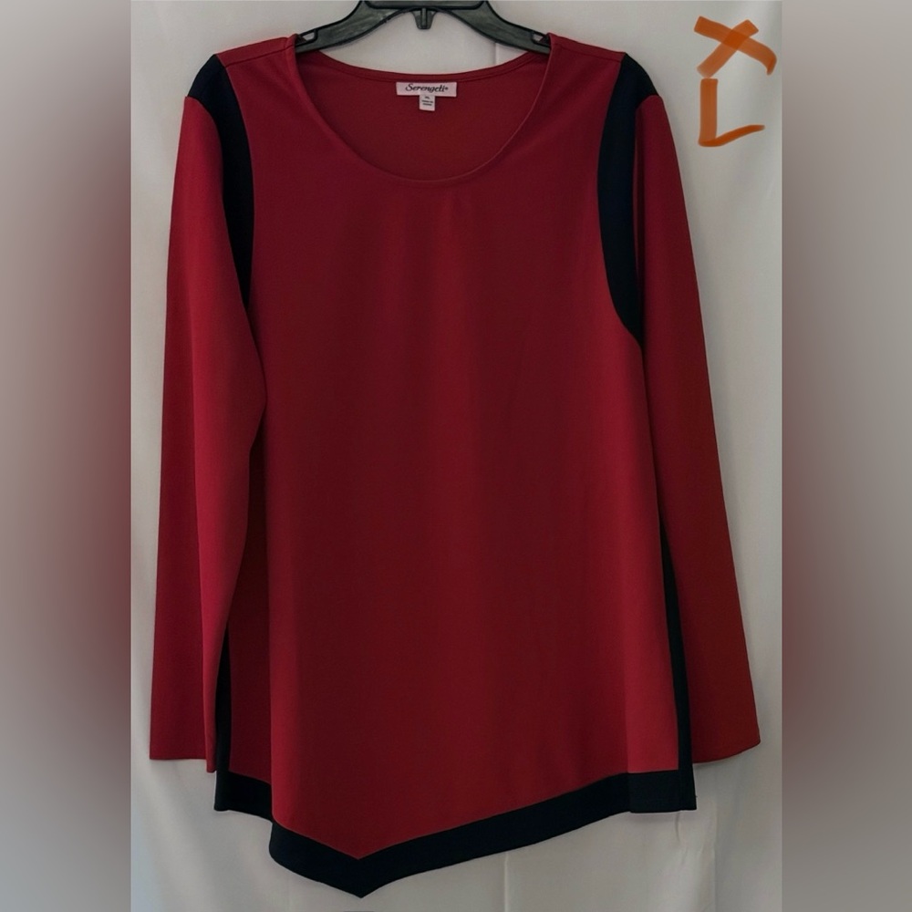 Serengeti Red and Black Long Sleeve Top